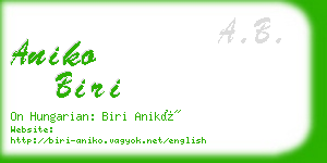 aniko biri business card